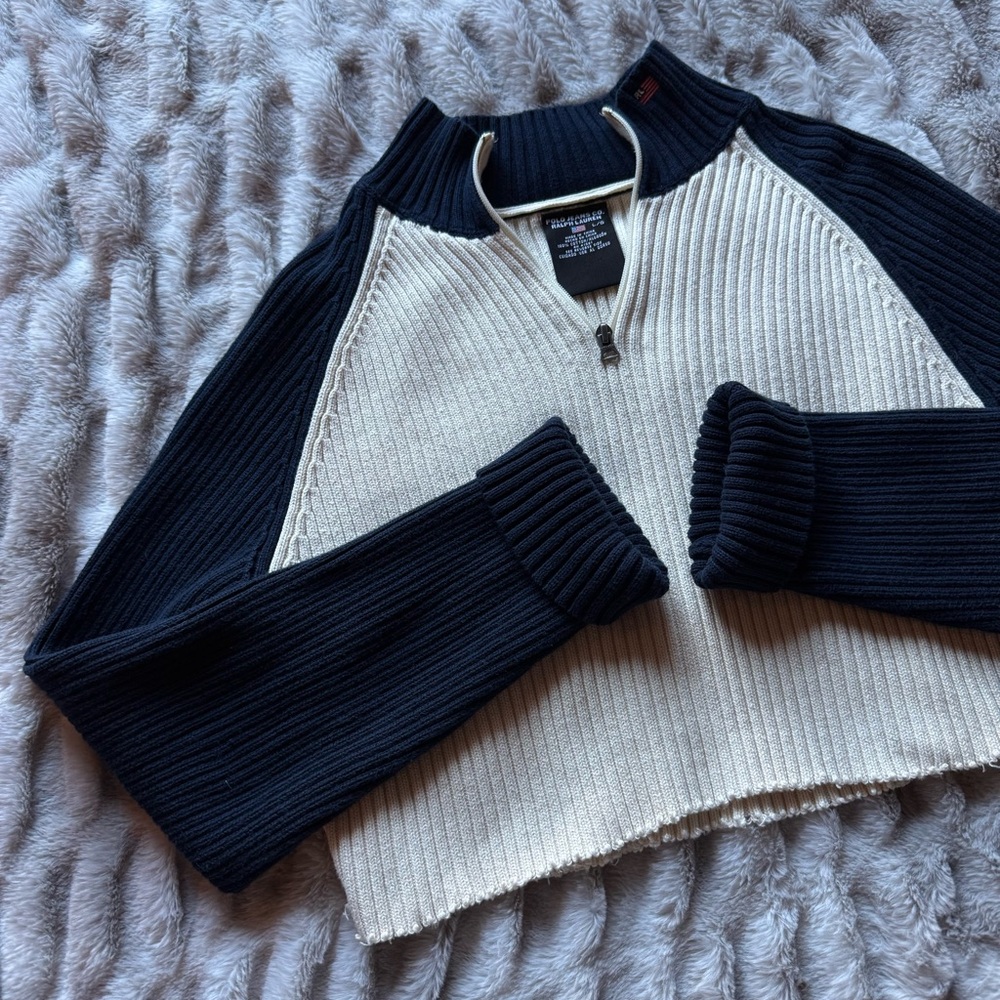Vintage Ralph Lauren Ribbed Quarter Zip Sweater